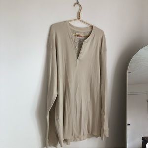 Mens Levi Cream Long Sleeve Shirt